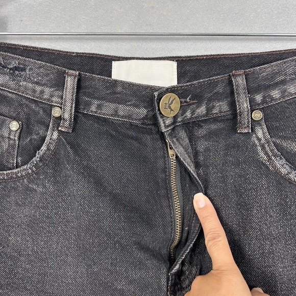 One Teaspoon Denim Skirt Size 30 Black 2020 Mini Distressed Raw Hem - Picture 4 of 12